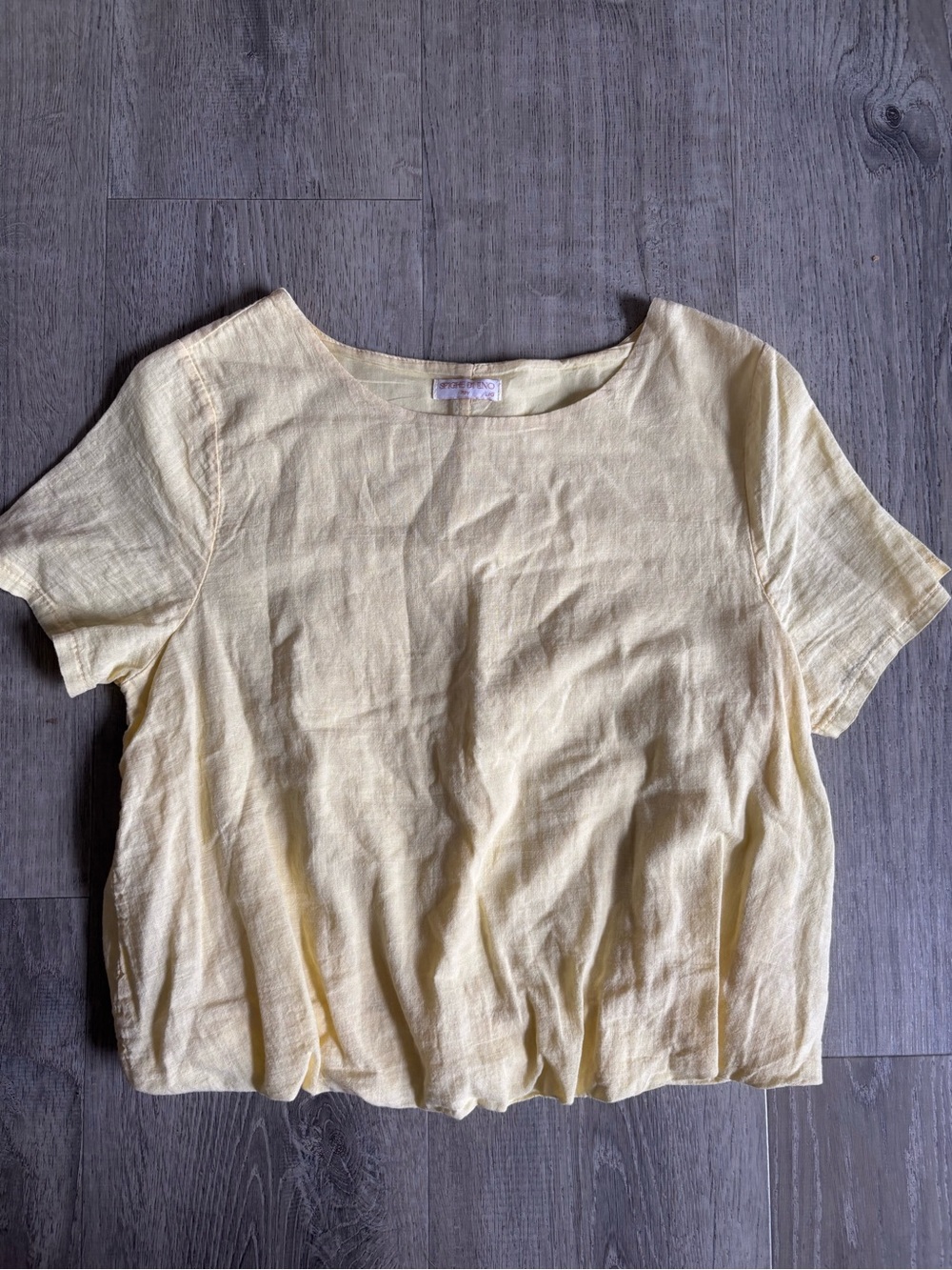 Spighe Di Lino Yellow Linen Blend Blouse